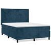 vidaXL Posteľn&yacute; r&aacute;m boxsping s matracom tmavomodr&yacute; 140x190 cm zamat
