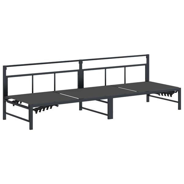 vidaXL Leh&aacute;tko Čierny 200 x 62 x 59,5 cm Textil&eacute;n