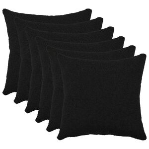 vidaXL Poťah na podložku 6 pcs HEERLEN Čierna 30 x 30 cm Boucl&eacute;