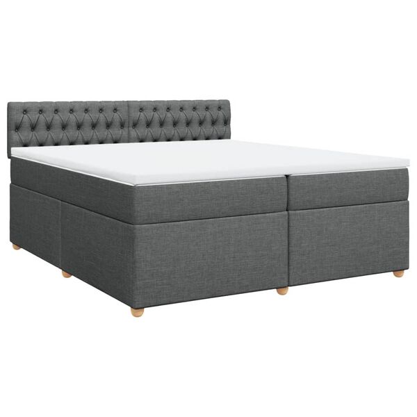 vidaXL Boxspring posteľ s matracom tmavosivá 200x200 cm látka