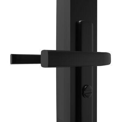 vidaXL Interiérové dvere, ESG sklo a hliník 83x201,5 cm, čierne