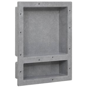 vidaXL Sprchov&yacute; v&yacute;klenok s 2 priehradkami matn&yacute; siv&yacute; 41x51x10 cm