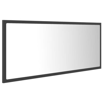 vidaXL Kúpeľňové LED zrkadlo sivé 100x8,5x37 cm drevotrieska