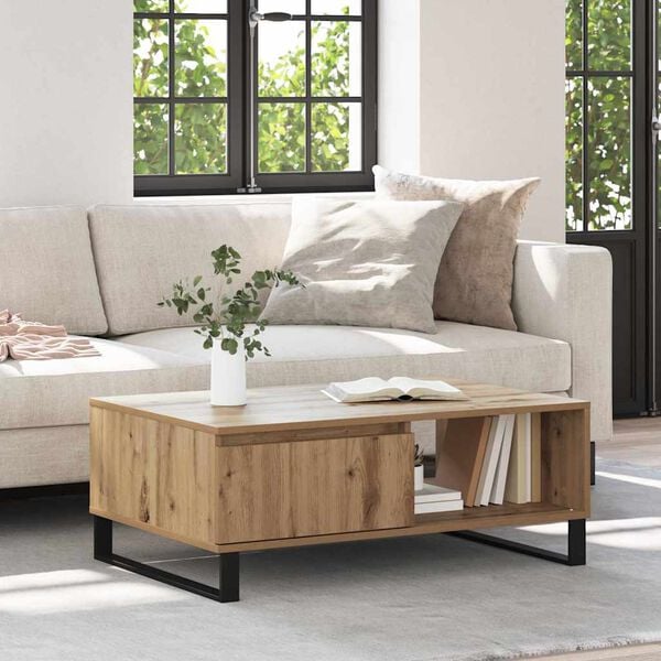 vidaXL Konferenčn&yacute; stol&iacute;k Remeseln&yacute; dub 90 x 60 x 35 cm