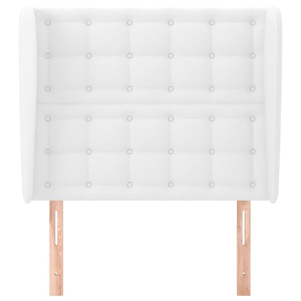 vidaXL Čelo postele so záhybmi biely 103x23x118/128 cm umelá koža