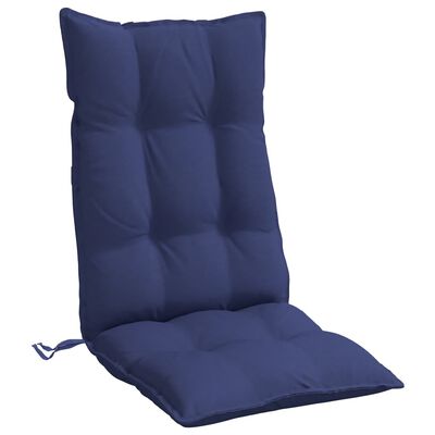 vidaXL Vankúše na stoličky s vysokým operadlom 2 ks námor. modré látka