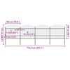 vidaXL Z&aacute;hradn&yacute; plot s vrchnou časťou z ocele 714,5x175 cm čierny