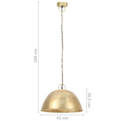 vidaXL Industriálna vintage závesná lampa 25 W, mosadzná 41 cm E27