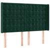 vidaXL Čelo postele so z&aacute;hybmi tmavozelen&yacute; 147x16x118/128 cm zamat