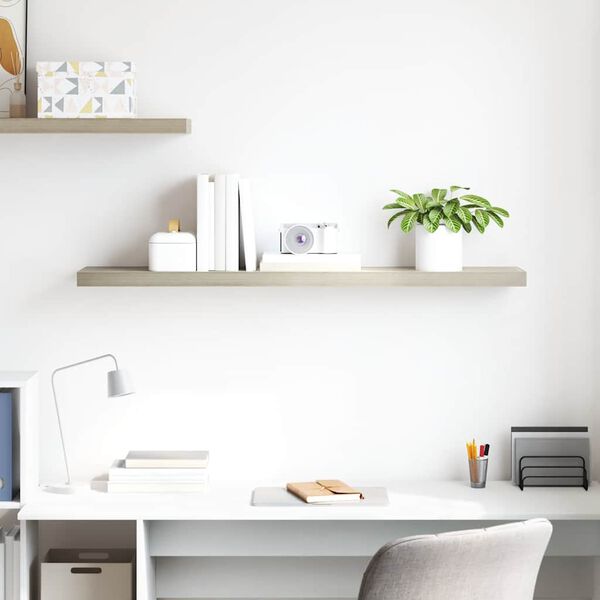 vidaXL Pl&aacute;vaj&uacute;ca n&aacute;stenn&aacute; polica, dubov&aacute; 120x23,5x3,8 cm, MDF