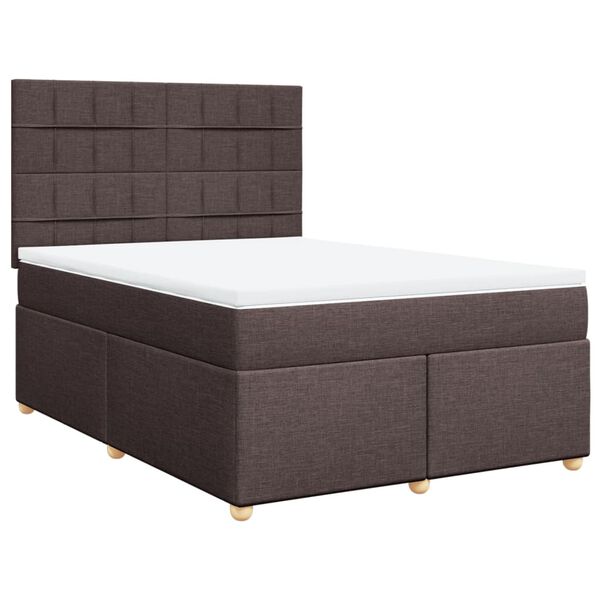 vidaXL Boxspring posteľ s matracom tmavohned&aacute; 140x200 cm l&aacute;tka