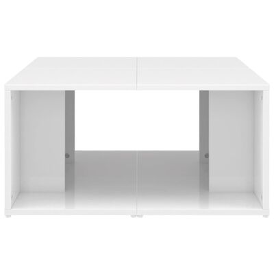 vidaXL Konferenčné stolíky 4 ks lesklé biele 33x33x33 cm drevotrieska
