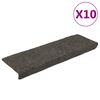 vidaXL Schodov&eacute; rohože, samolepiace, 10 ks, 65x21x4 cm, antracitov&eacute;, s obdĺžnikov&yacute;m okrajom