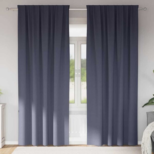 vidaXL Z&aacute;clony na zatemnenie s kr&uacute;žkami 2 pcs Antracit 260 x 140 cm