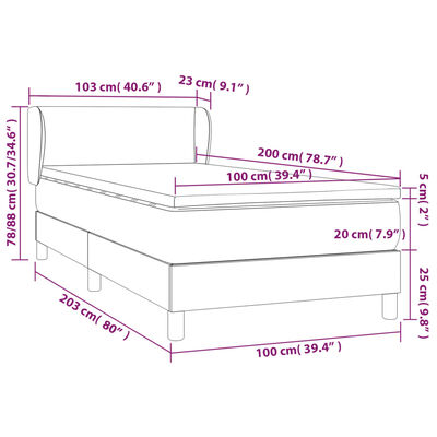 vidaXL Boxspring posteľ s matracom čierna 100x200 cm látka