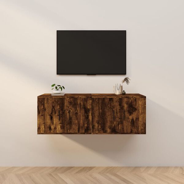 vidaXL N&aacute;stenn&eacute; TV skrinky 2 ks dymov&yacute; dub 57x34,5x40 cm