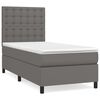 vidaXL Boxspring posteľ s matracom siv&aacute; 90x190 cm umel&aacute; koža