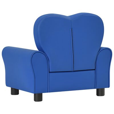 vidaXL Detská sedačka modrá umelá koža