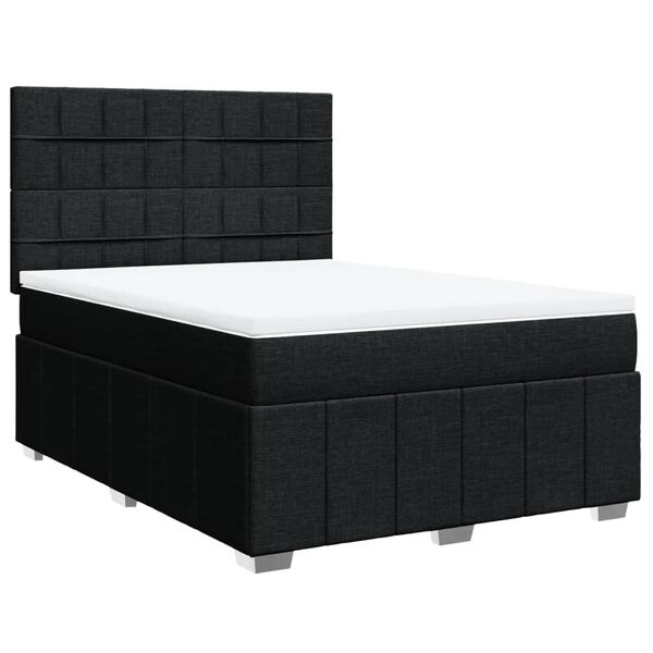 vidaXL Boxspring posteľ s matracom čierny 140x190 cm l&aacute;tka