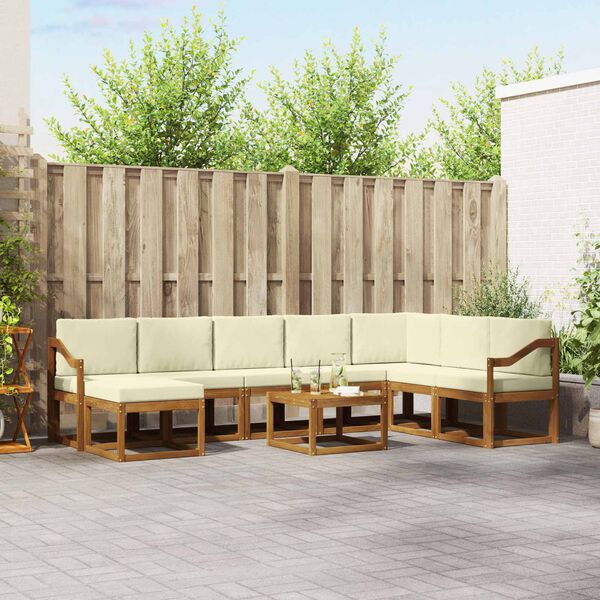 vidaXL Z&aacute;hradn&aacute; s&uacute;prava gaučov s vank&uacute;&scaron;om 9 pcs Pr&iacute;rodn&aacute; a kr&eacute;mov&aacute;