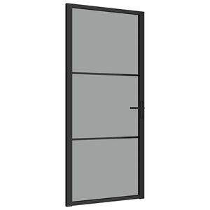 vidaXL Vn&uacute;torn&eacute; dvere 93x201,5 cm čierne ESG sklo a hlin&iacute;k