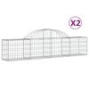vidaXL Obl&uacute;kov&yacute; gabionov&yacute; k&ocirc;&scaron; 2 ks 200x30x40/60 cm pozinkovan&eacute; železo