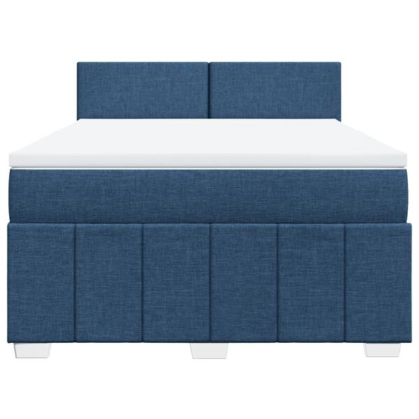 vidaXL Posteľn&yacute; r&aacute;m boxspring s matracom modr&yacute; 140x200 cm l&aacute;tka