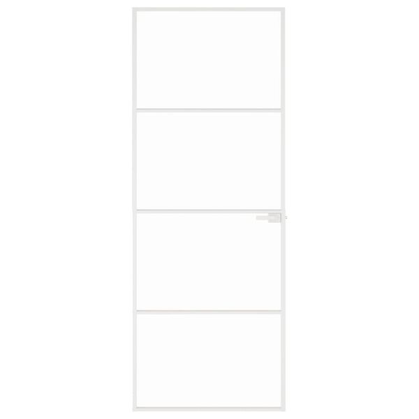 vidaXL Interi&eacute;rov&eacute; dvere biele 76x201,5 cm tvrden&eacute; sklo a hlin&iacute;k &uacute;zke