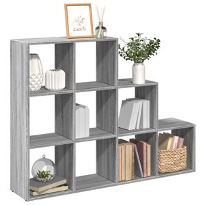 vidaXL Knižnica 3-posch. siv&aacute; sonoma 137,5x29x103,5 cm kompozit. drevo