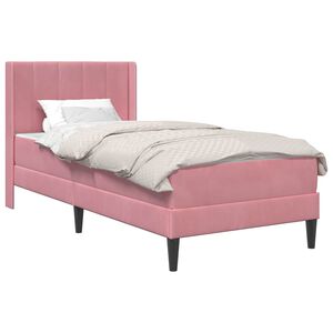 vidaXL R&aacute;m postele s matracom s čelnou doskou Ružov&aacute; 80 x 200 cm Zamat