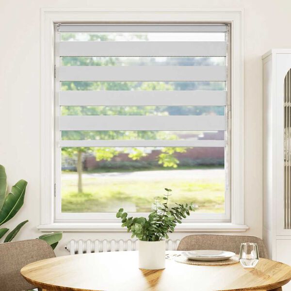 vidaXL Zebra roleta biela 115x150 cm &scaron;&iacute;rka l&aacute;tky 110,9cm polyester