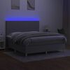 vidaXL Posteľ boxsping s matracom a LED bledosiv&aacute; 160x200 cm l&aacute;tka
