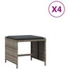 vidaXL Z&aacute;hradn&eacute; taburetky s vank&uacute;&scaron;mi 4 ks siv&eacute; 40x40x35 cm polyratan