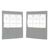 vidaXL Bočn&aacute; stena p&aacute;rty stanu 2 pcs 200 x 195 cm Svetlosiv&aacute; PE a oceľ