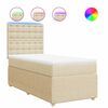 vidaXL Posteľn&yacute; r&aacute;m boxspring s matracom kr&eacute;mov&yacute; 90x190 cm l&aacute;tka