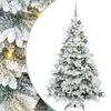 vidaXL Umel&yacute; vianočn&yacute; stromček s 300 LED-i Biela 180 cm PE a PVC