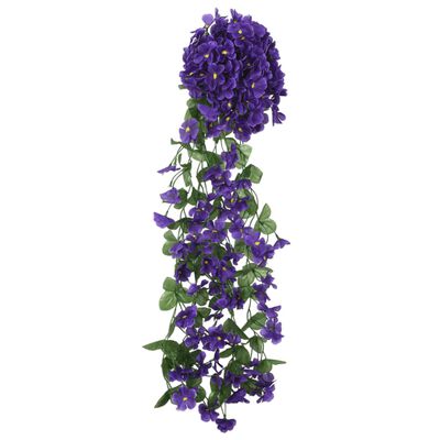 vidaXL Umelé kvetinové girlandy 3 ks tmavofialové 85 cm