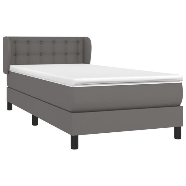vidaXL Boxspring posteľ s matracom siv&aacute; 80x200 cm umel&aacute; koža