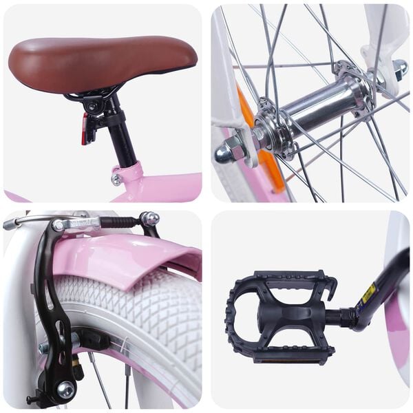 vidaXL Detsk&eacute; Kolo 18 Palcov pre deti od 5 do 7 rokov Svetlo ružov&aacute;