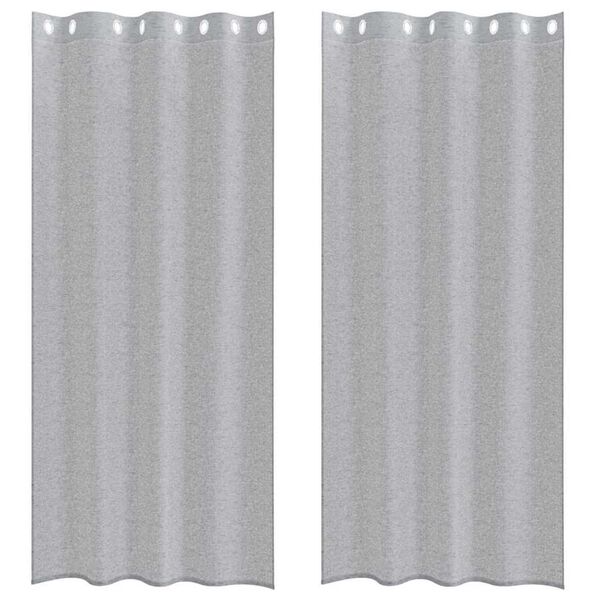 vidaXL Voile z&aacute;clona 2 pcs Tmavo &scaron;ed&aacute; 245 x 140 cm Polyester