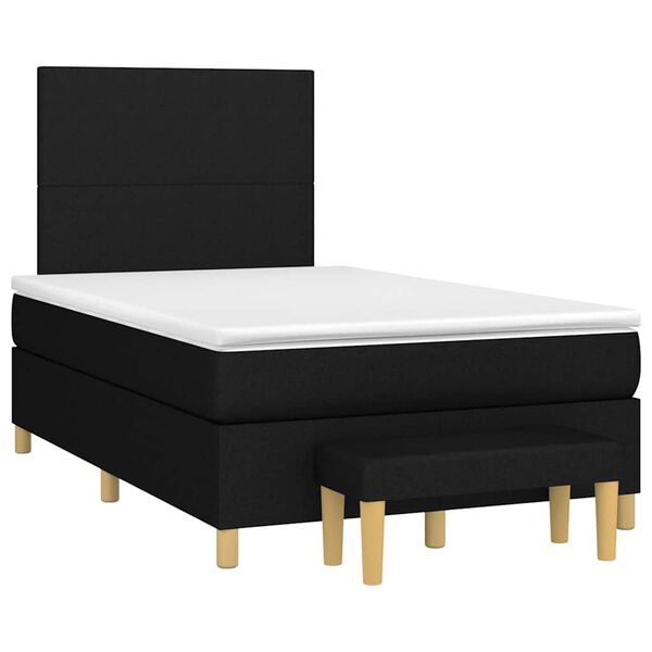 vidaXL Boxspring posteľ s matracom čierna 120x190 cm l&aacute;tka