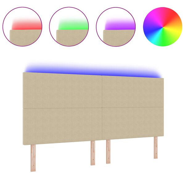 vidaXL LED hlavov&aacute; doska s čelnou doskou &Scaron;ed&aacute; zelen&aacute; 200 cm Polyester