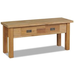 vidaXL Lavička do chodby, teakov&yacute; mas&iacute;v 90x30x40 cm