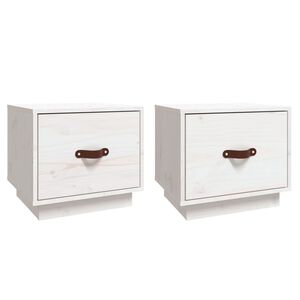vidaXL Nočn&eacute; stol&iacute;ky 2 ks biele 40x34x35 cm mas&iacute;vne borovicov&eacute; drevo