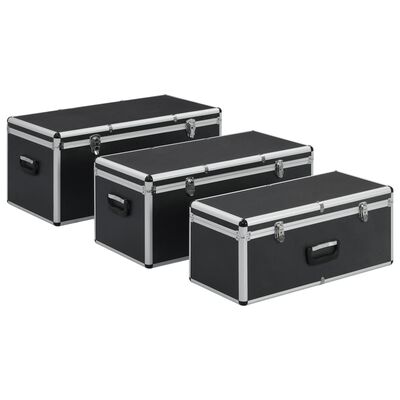 vidaXL Úložné kufríky 3 ks čierne hliníkové
