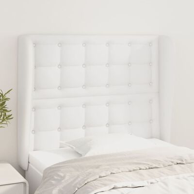 vidaXL Čelo postele so záhybmi biely 103x23x118/128 cm umelá koža