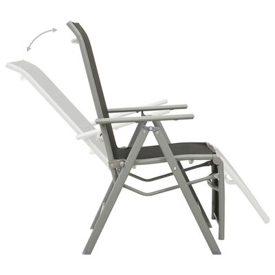 vidaXL Sklápacia záhradná stolička hliník a textilén strieborná