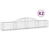 vidaXL Obl&uacute;kov&yacute; gabi&oacute;nov&yacute; k&ocirc;&scaron; 2 ks 300x30x40/60 cm pozinkovan&eacute; železo
