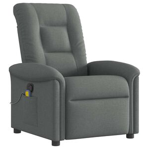 vidaXL Mas&aacute;žne kreslo s polohovac&iacute;m mechanizmom, tmavosiv&aacute; l&aacute;tka