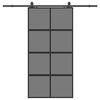 vidaXL Posuvn&eacute; dvere s kovan&iacute;m čierne 102,5x205 cm tvrden&eacute; sklo